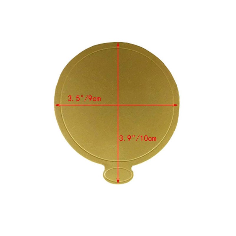 Miecux 100-Pack Mini Cake Base Boards, Gold Mousse Cake Cardboard Set, Ideal for Dessert Buffet, Wedding, Parties, Catering Supplies (mixing set) - Image 4
